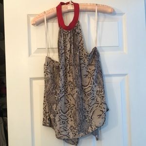 Free People Snake Skin Halter Top